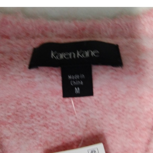 Karen Kane Womens Pink Cardigan Sweater with Pearl Jewel Button Down Medium Cozy - Picture 4 of 14